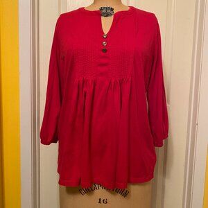 Coldwater Creek tunic top, red 1X